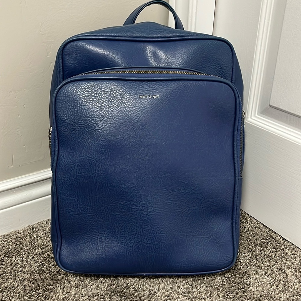 Matt & Nat Blue Backpack Vegan Faux Leather